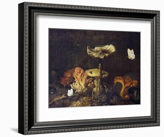 Still Life with Mushrooms and Butterflies-Schrieck-Framed Giclee Print