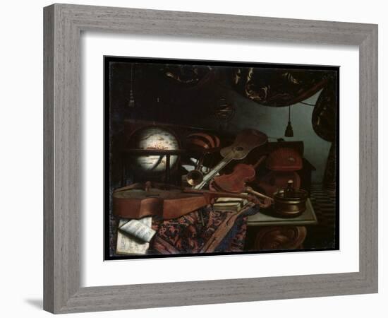 Still Life with Musical Instruments, 1718-Bonaventura Bettera-Framed Giclee Print