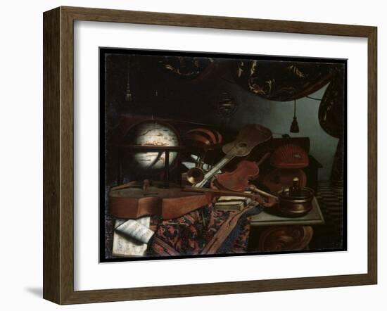 Still Life with Musical Instruments, 1718-Bonaventura Bettera-Framed Giclee Print