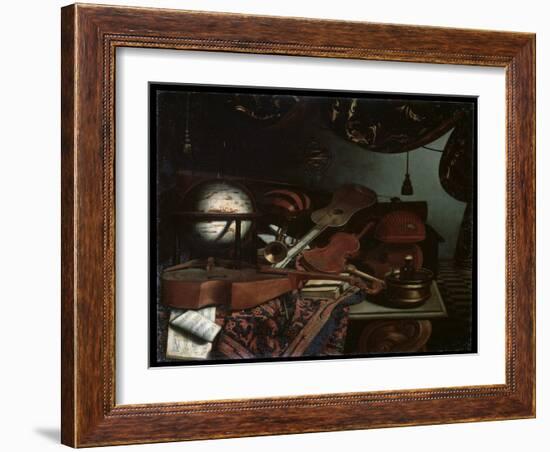 Still Life with Musical Instruments, 1718-Bonaventura Bettera-Framed Giclee Print