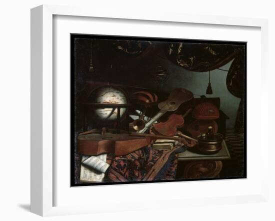 Still Life with Musical Instruments, 1718-Bonaventura Bettera-Framed Giclee Print