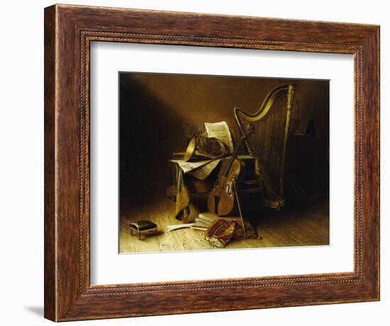 Still Life with Musical Instruments, American School-null-Framed Giclee Print