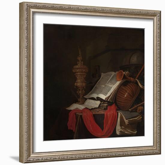 Still Life with Musical Instruments and Books-Jan Vermeulen-Framed Giclee Print