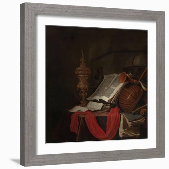 Still Life with Musical Instruments and Books-Jan Vermeulen-Framed Giclee Print