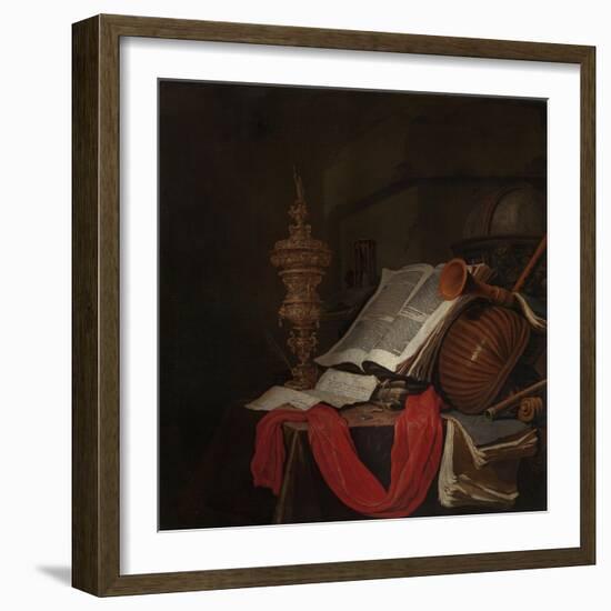 Still Life with Musical Instruments and Books-Jan Vermeulen-Framed Giclee Print