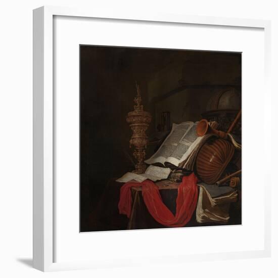 Still Life with Musical Instruments and Books-Jan Vermeulen-Framed Giclee Print