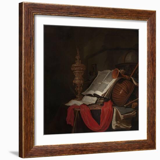 Still Life with Musical Instruments and Books-Jan Vermeulen-Framed Giclee Print