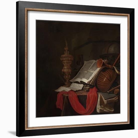 Still Life with Musical Instruments and Books-Jan Vermeulen-Framed Giclee Print