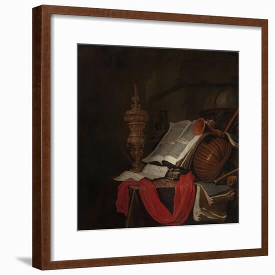 Still Life with Musical Instruments and Books-Jan Vermeulen-Framed Giclee Print