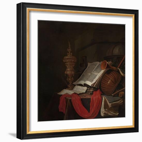 Still Life with Musical Instruments and Books-Jan Vermeulen-Framed Giclee Print