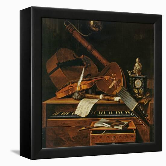 Still Life with Musical Instruments-Pieter Gerritsz. van Roestraten-Framed Premier Image Canvas