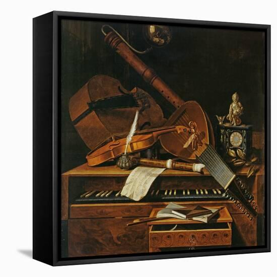 Still Life with Musical Instruments-Pieter Gerritsz. van Roestraten-Framed Premier Image Canvas