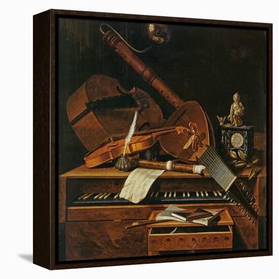 Still Life with Musical Instruments-Pieter Gerritsz. van Roestraten-Framed Premier Image Canvas