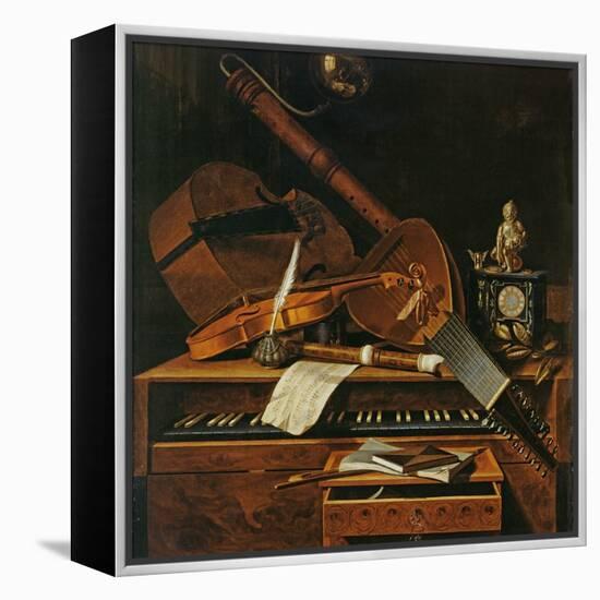 Still Life with Musical Instruments-Pieter Gerritsz. van Roestraten-Framed Premier Image Canvas