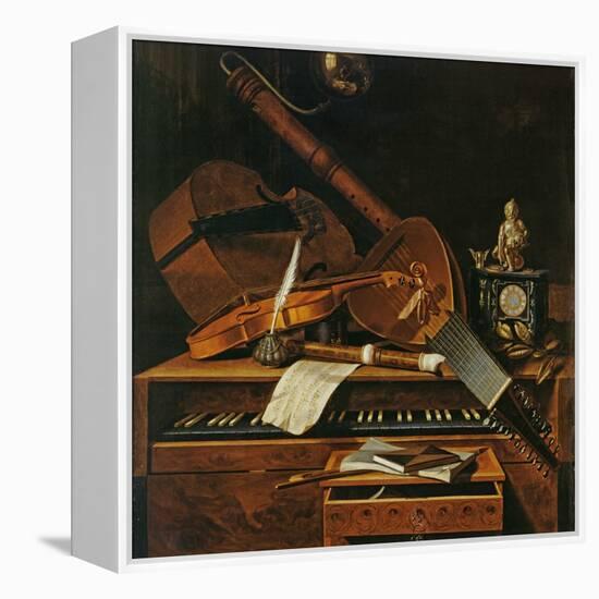 Still Life with Musical Instruments-Pieter Gerritsz. van Roestraten-Framed Premier Image Canvas