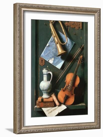 Still Life with Musical Instruments-William Michael Harnett-Framed Giclee Print