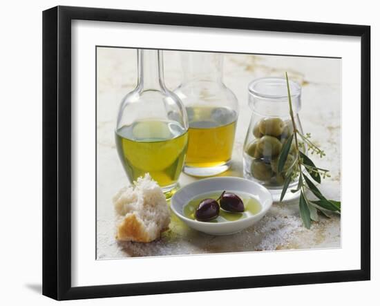 Still Life with Olives and Different Types of Olive Oil-Eising Studio - Food Photo and Video-Framed Photographic Print