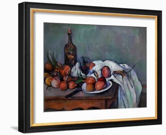 Still Life with Onions, 1895-Paul Cézanne-Framed Giclee Print