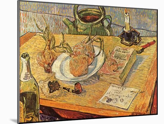 Still Life with Onions and Drawing Table, 1889-Vincent van Gogh-Mounted Giclee Print