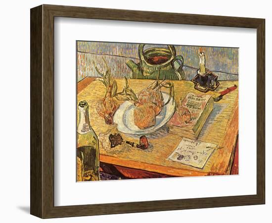 Still Life with Onions and Drawing Table, 1889-Vincent van Gogh-Framed Giclee Print