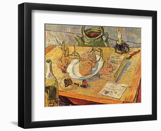 Still Life with Onions and Drawing Table, 1889-Vincent van Gogh-Framed Giclee Print