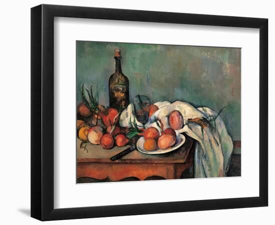 Still Life with Onions-Paul Cézanne-Framed Art Print