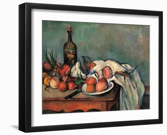 Still Life with Onions-Paul Cézanne-Framed Art Print