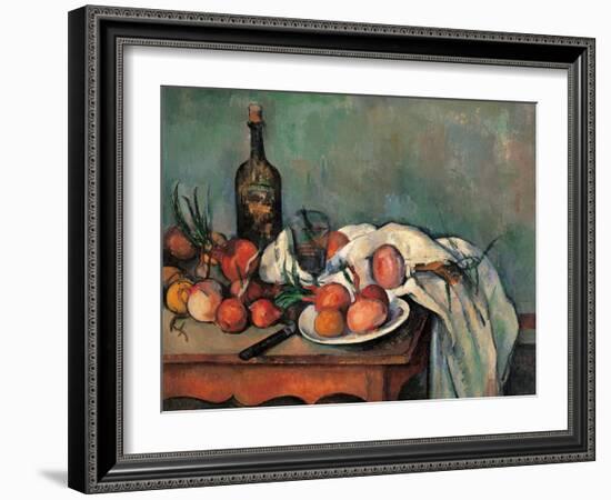 Still Life with Onions-Paul Cézanne-Framed Art Print