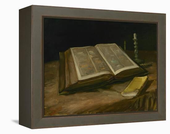 Still Life with Open Bible, 1885-Vincent van Gogh-Framed Premier Image Canvas