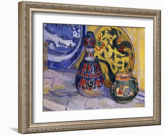 Still Life with Oriental Figures-Spencer Frederick Gore-Framed Giclee Print