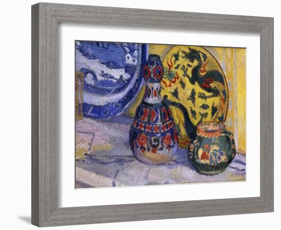 Still Life with Oriental Figures-Spencer Frederick Gore-Framed Giclee Print