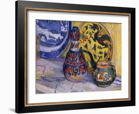 Still Life with Oriental Figures-Spencer Frederick Gore-Framed Giclee Print