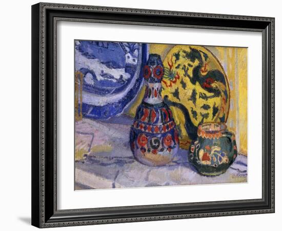 Still Life with Oriental Figures-Spencer Frederick Gore-Framed Giclee Print