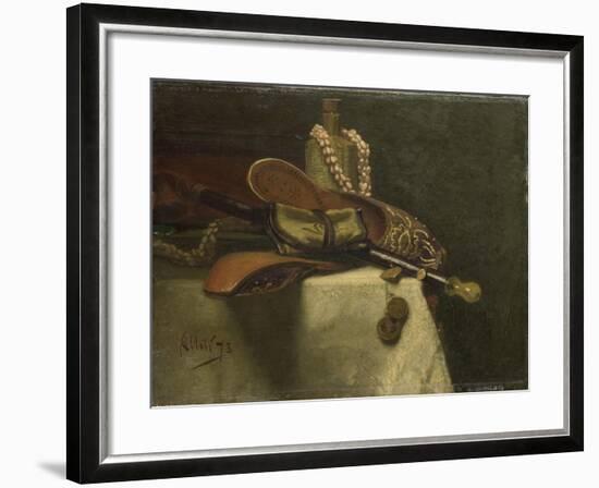 Still Life with Oriental Slippers-August Allebe-Framed Art Print