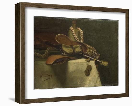 Still Life with Oriental Slippers-August Allebe-Framed Art Print