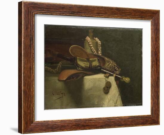 Still Life with Oriental Slippers-August Allebe-Framed Art Print