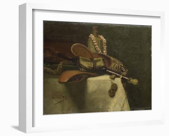 Still Life with Oriental Slippers-August Allebe-Framed Art Print