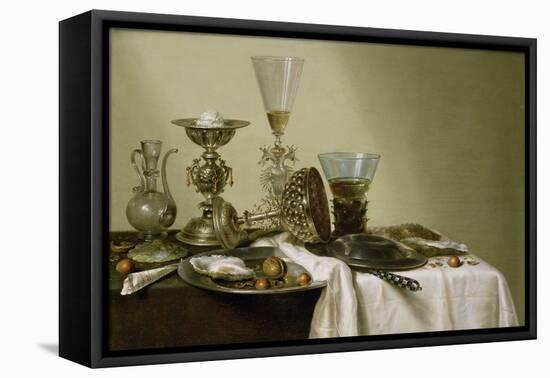 Still Life with Oysters and Nuts, 1637 (Oil on Panel)-Willem Claesz. Heda-Framed Premier Image Canvas
