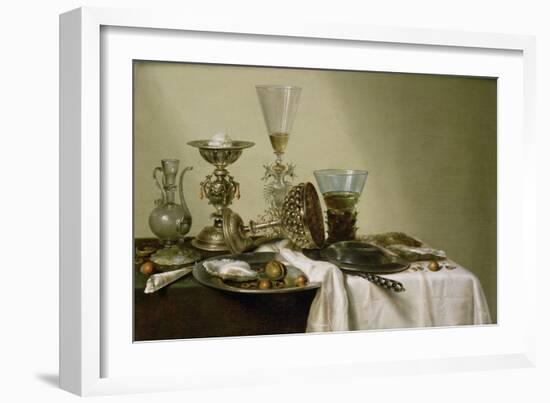 Still Life with Oysters and Nuts, 1637 (Oil on Panel)-Willem Claesz. Heda-Framed Giclee Print