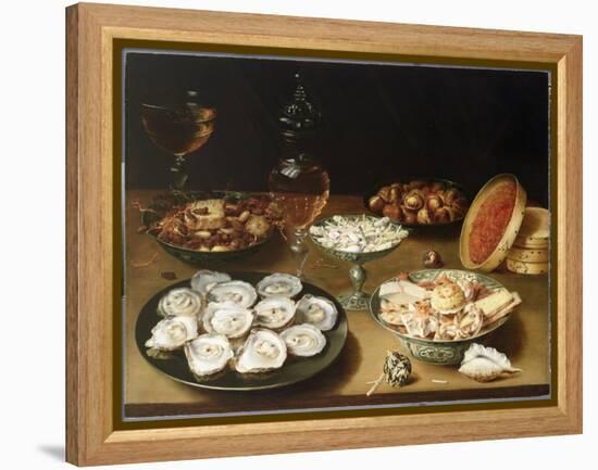 Still Life with Oysters, Sweetmeats and Roasted Chestnuts-Osias The Elder Beert-Framed Premier Image Canvas