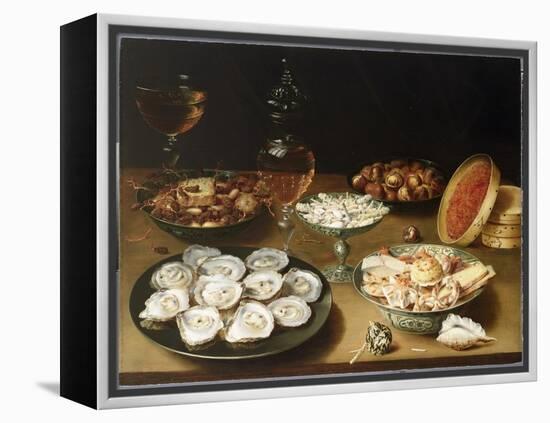 Still Life with Oysters, Sweetmeats and Roasted Chestnuts-Osias The Elder Beert-Framed Premier Image Canvas