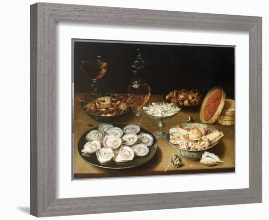 Still Life with Oysters, Sweetmeats and Roasted Chestnuts-Osias The Elder Beert-Framed Giclee Print