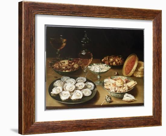 Still Life with Oysters, Sweetmeats and Roasted Chestnuts-Osias The Elder Beert-Framed Giclee Print