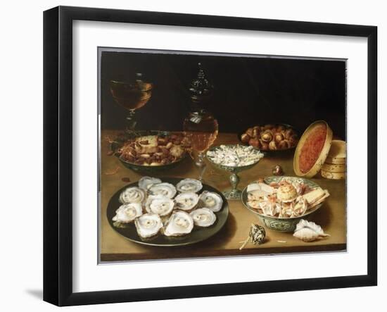 Still Life with Oysters, Sweetmeats and Roasted Chestnuts-Osias The Elder Beert-Framed Giclee Print