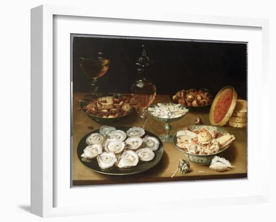 Still Life with Oysters, Sweetmeats and Roasted Chestnuts-Osias The Elder Beert-Framed Giclee Print