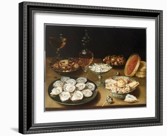 Still Life with Oysters, Sweetmeats and Roasted Chestnuts-Osias The Elder Beert-Framed Giclee Print