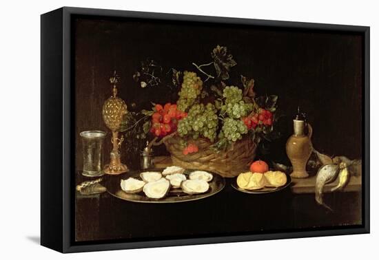 Still Life with Oysters-Frans Ykens-Framed Premier Image Canvas