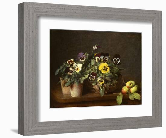 Still Life with Pansies, 1874-Ignace Henri Jean Fantin-Latour-Framed Giclee Print