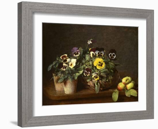 Still Life with Pansies, 1874-Ignace Henri Jean Fantin-Latour-Framed Giclee Print