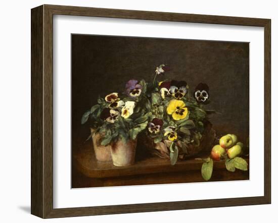 Still Life with Pansies, 1874-Ignace Henri Jean Fantin-Latour-Framed Giclee Print